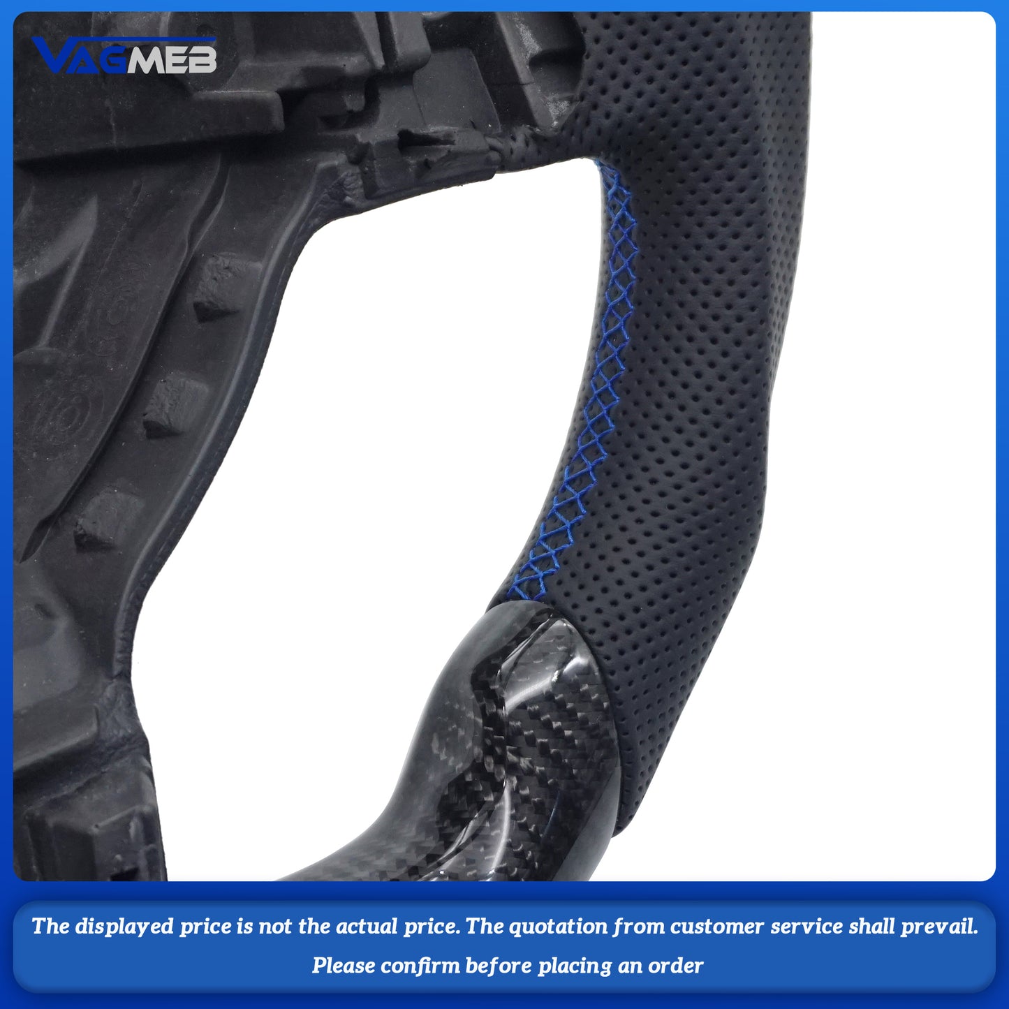 Carbon fiber leather sports steering wheel For VW Golf 6 GTI GTD R 2009-2013 Polo GTI Tiguan Passat R-Line, Car Accessories