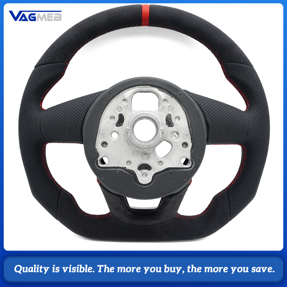 Sports style car steering wheel suitable for A4 S4 B9 A3 S3 8V RS4 RS5 A5 S5 2017-2024 leather steering wheel car accessories