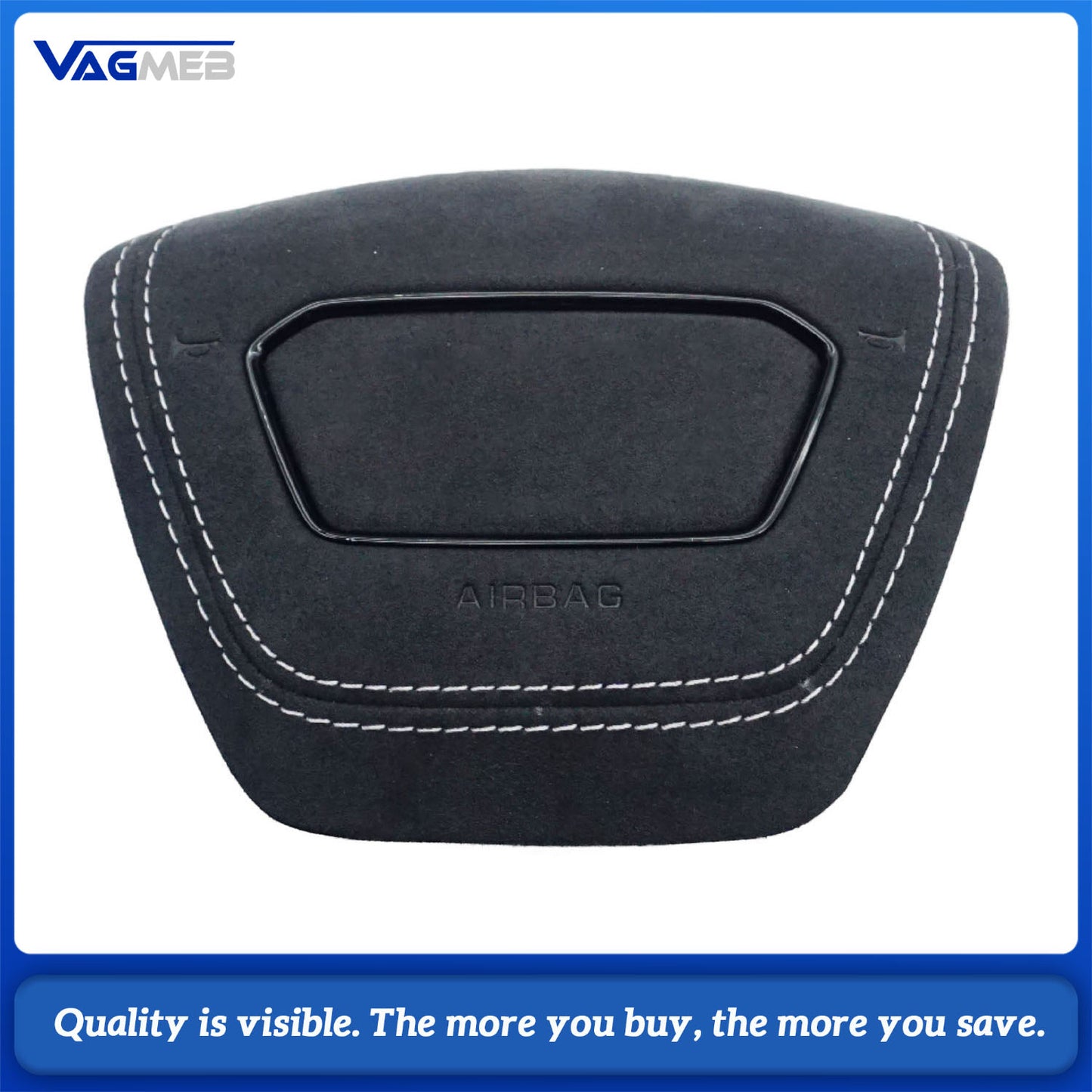 Blackened steering wheel suitable for Audi A6 C8 A7 Light gray  stitched steering wheel
