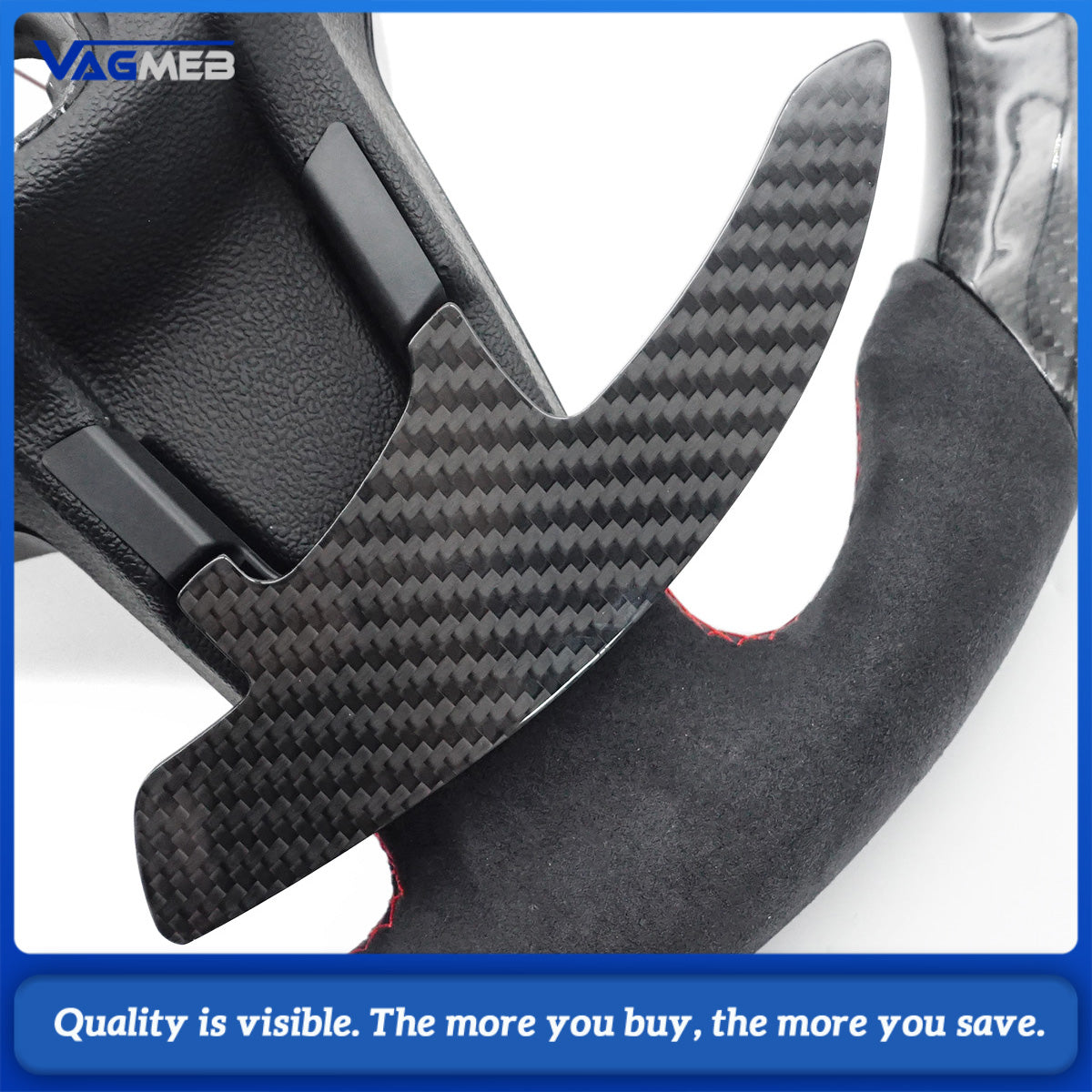 Upgrade Steering Wheel For VW Golf 7 MK7 GTI R Alcantara Forge Carbon LED Racing Wheel