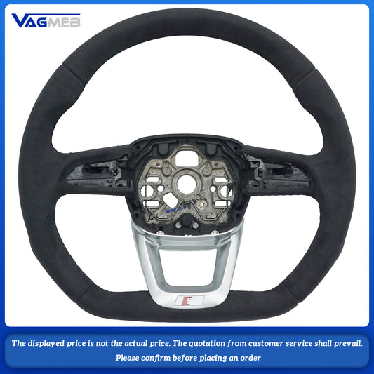 For Audi S  Logo Q3 Q5 Q7 RSQ3 RSQ5 RSQ7 SQ5 SQ3 SQ7 custom all alcantara Steering wheel bottom Multi-color lines