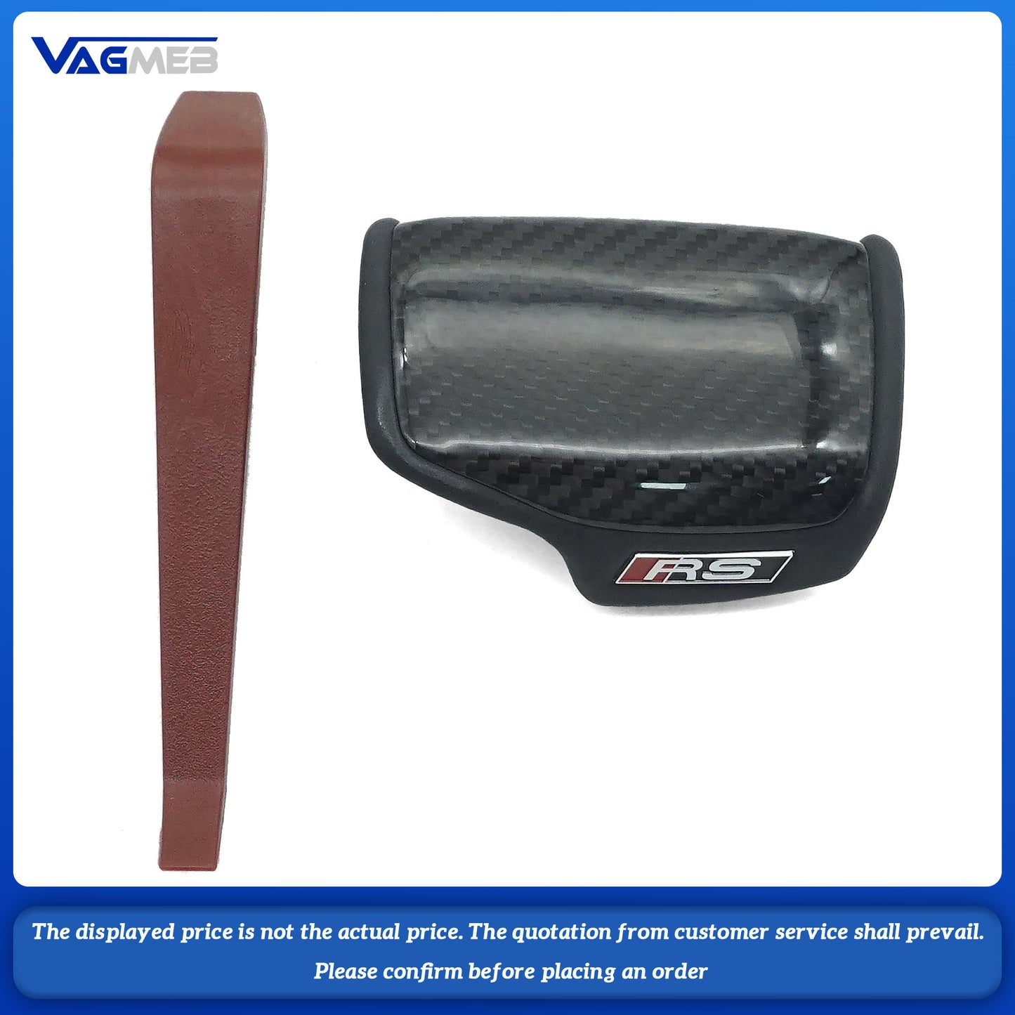For Audi A4B9 A5 Q5 Shift Handball Cover Carbon Fiber Leather Modified Handle RS LOGO