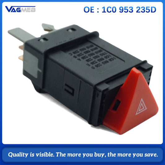 1C0 953 235 D Suitable For VW Polo Automobile Emergency Alarm Light Danger Warning Light Double Flash Switch