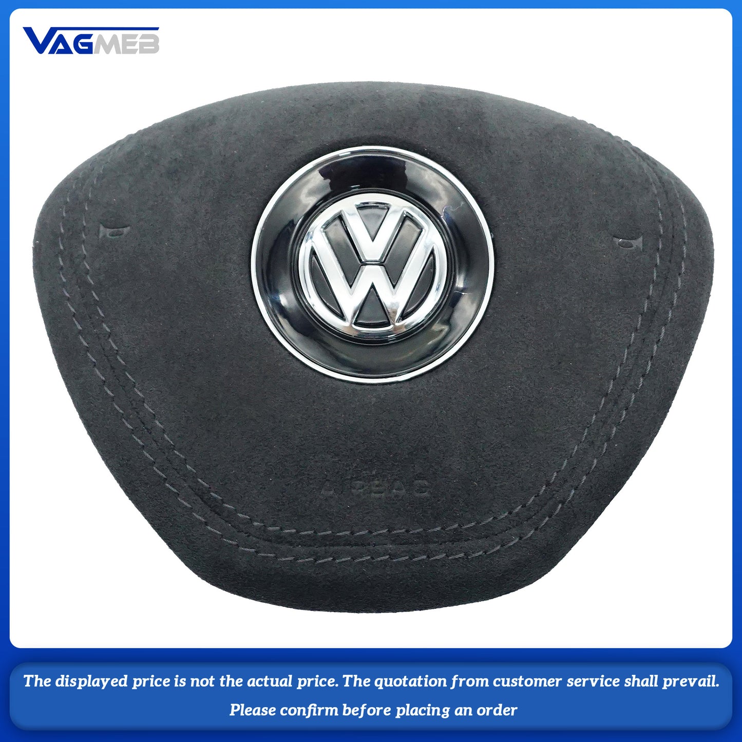 Steering wheel airbag cover multifunction steering wheel For VW Golf MK7 Tawny-striped leather