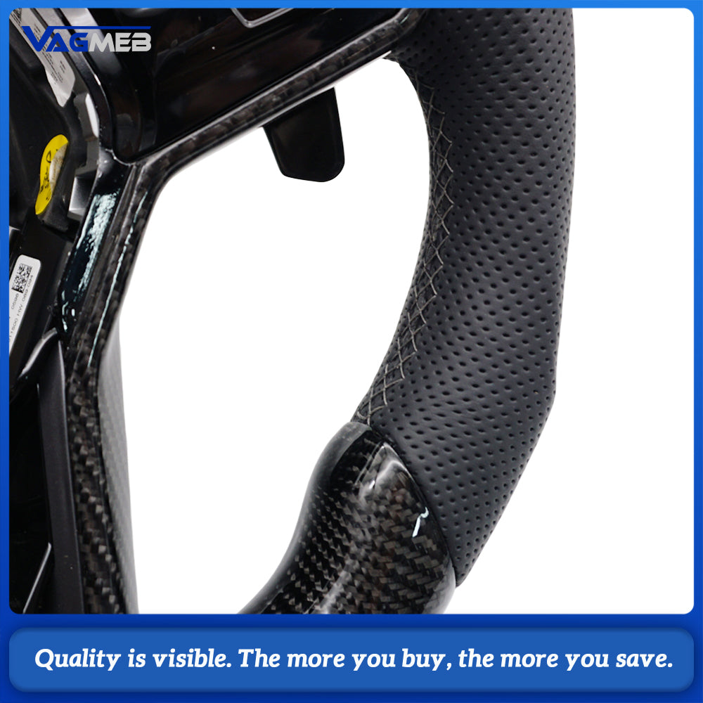 Customized Carbon Fiber Steering Wheel Leather For VW Golf 8 GTI R Line MK8 Car Accessories