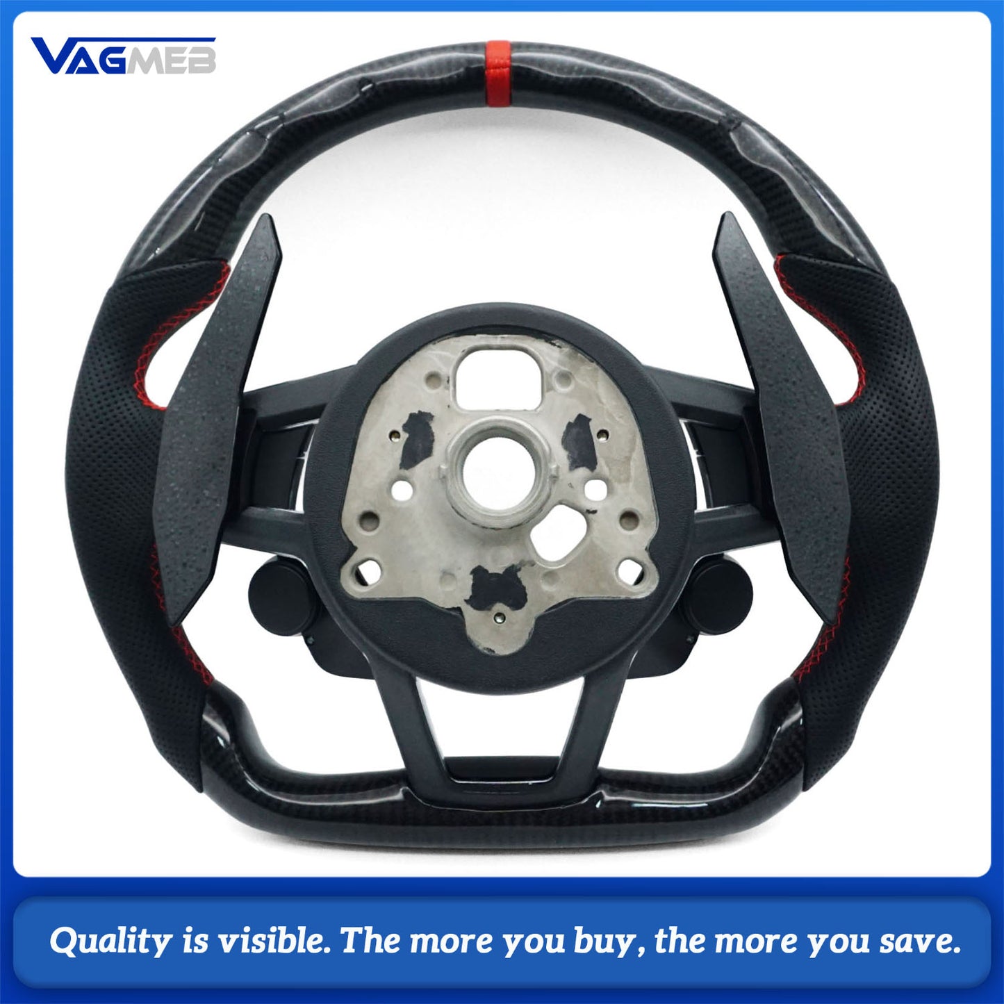Carbon Fiber Steering Wheel For Audi R8 TT TTS TTRS Steering Wheel Customized One Start Buttons Sport Wheel Assembly