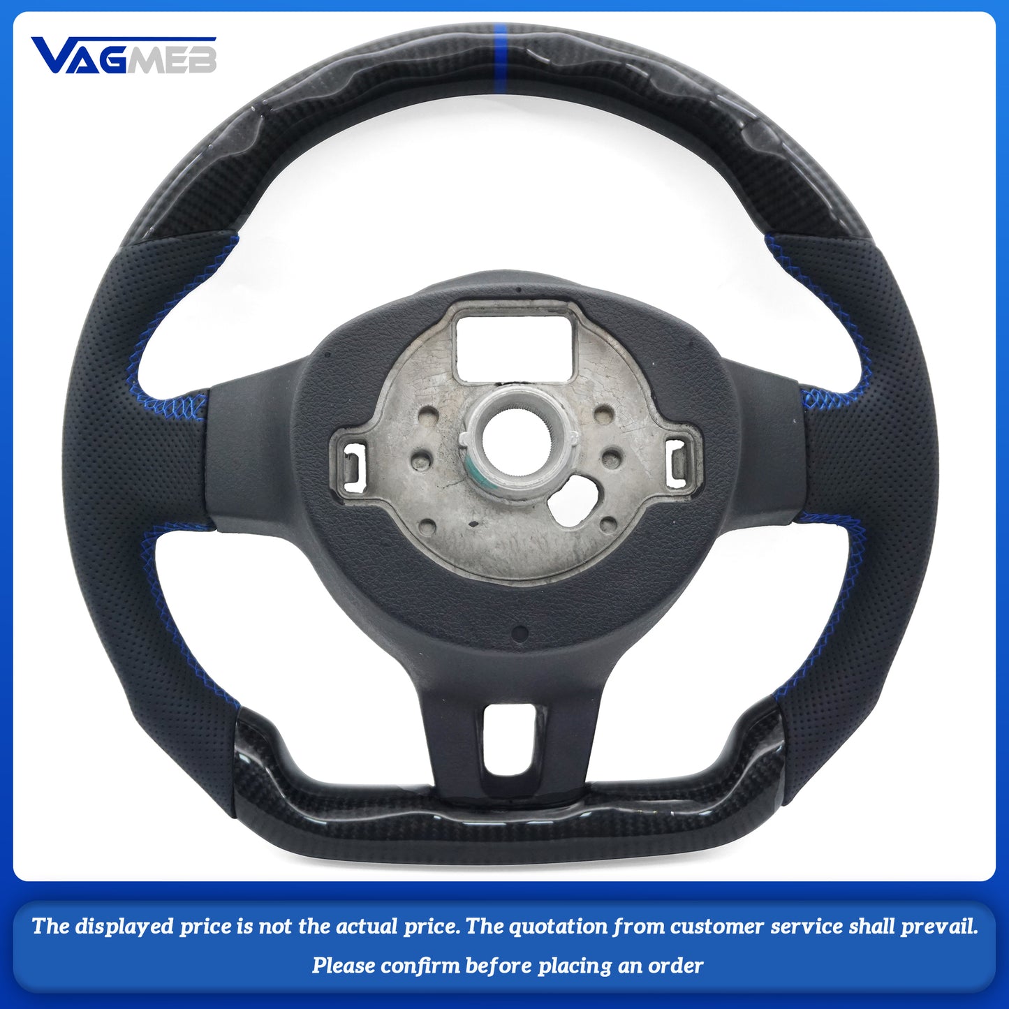 Carbon fiber leather sports steering wheel For VW Golf 6 GTI GTD R 2009-2013 Polo GTI Tiguan Passat R-Line, Car Accessories
