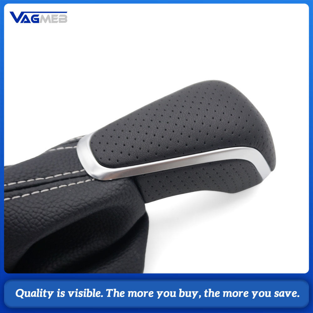Gear Head With Leather Automatic Gear Shift Knob Boot Gaiter Cover Lever For Audi Q7 2007