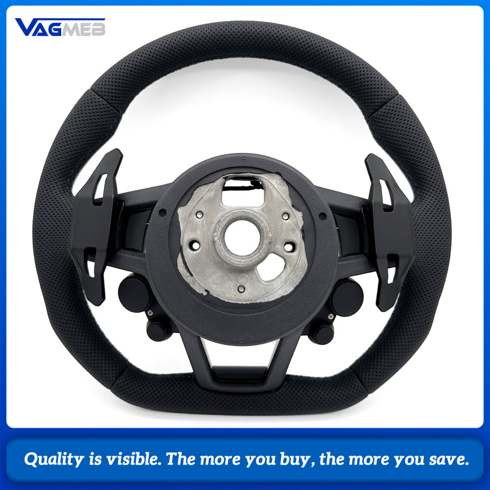 For Audi R8 TT Button Perforated Leather Multifunctional Black Stitching Steering Wheel Assembly