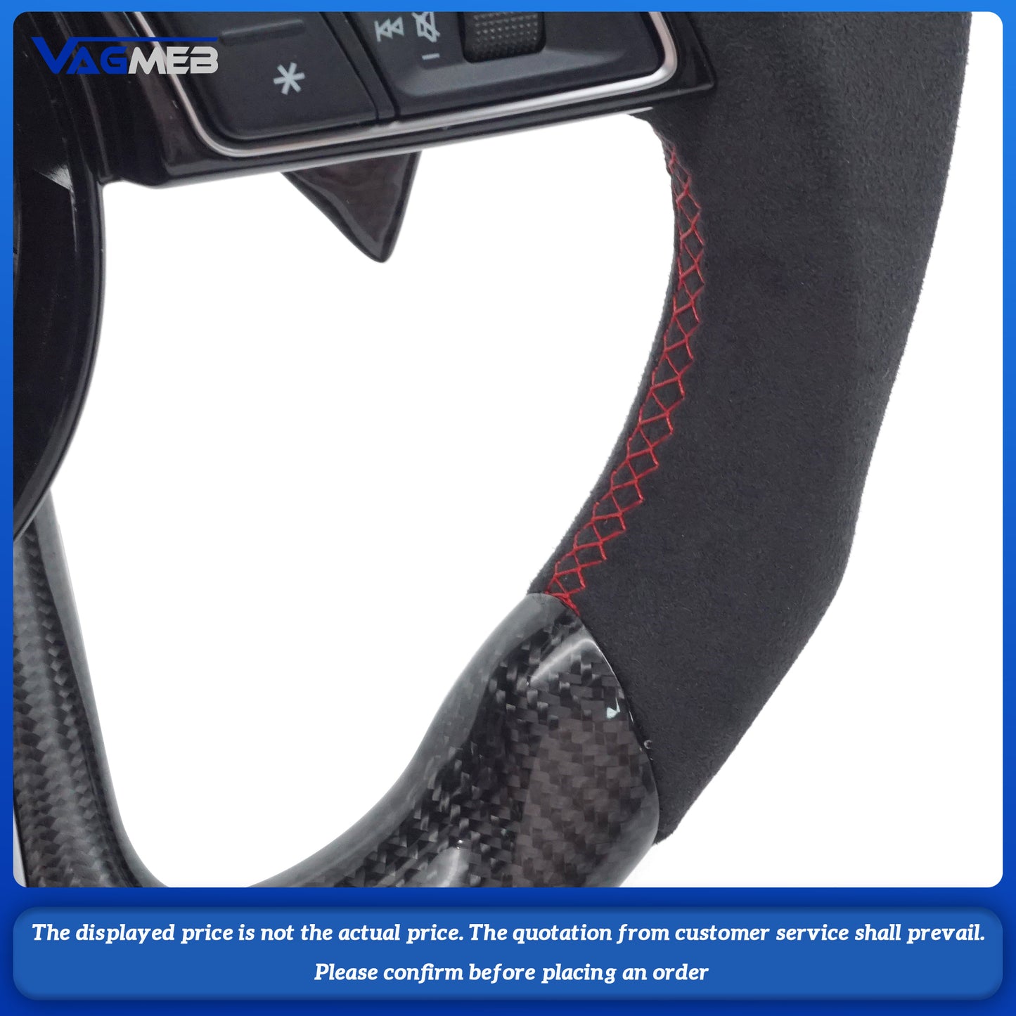 Custom led carbon fiber steering wheel paddle hole For Audi S RS Sline LOGO A4B9