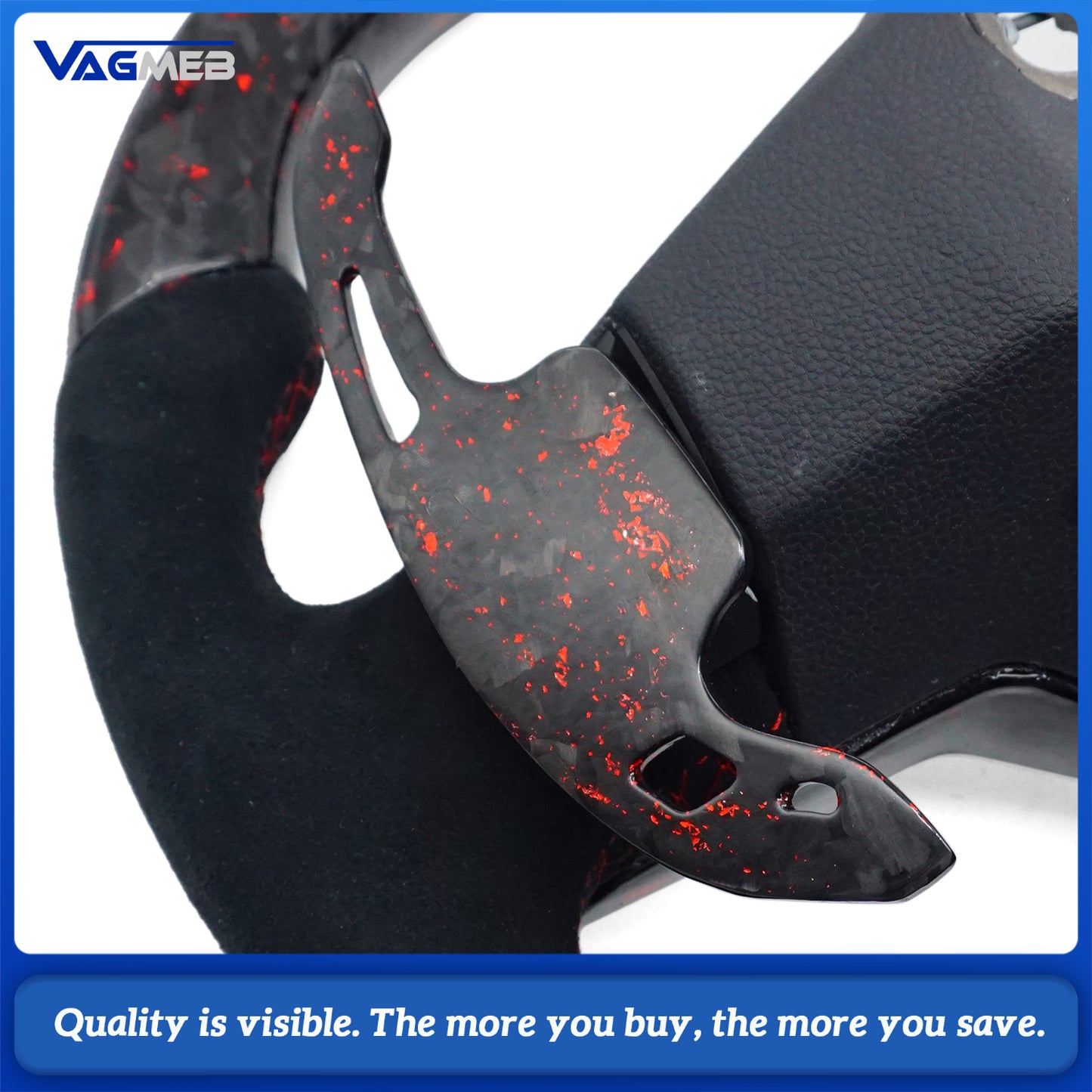 LED Car Steering Wheel Carbon Fiber Custom Leather For VW GOIF MK8 Golf GTi7 GTS Tiguan L Passat Car Accessories