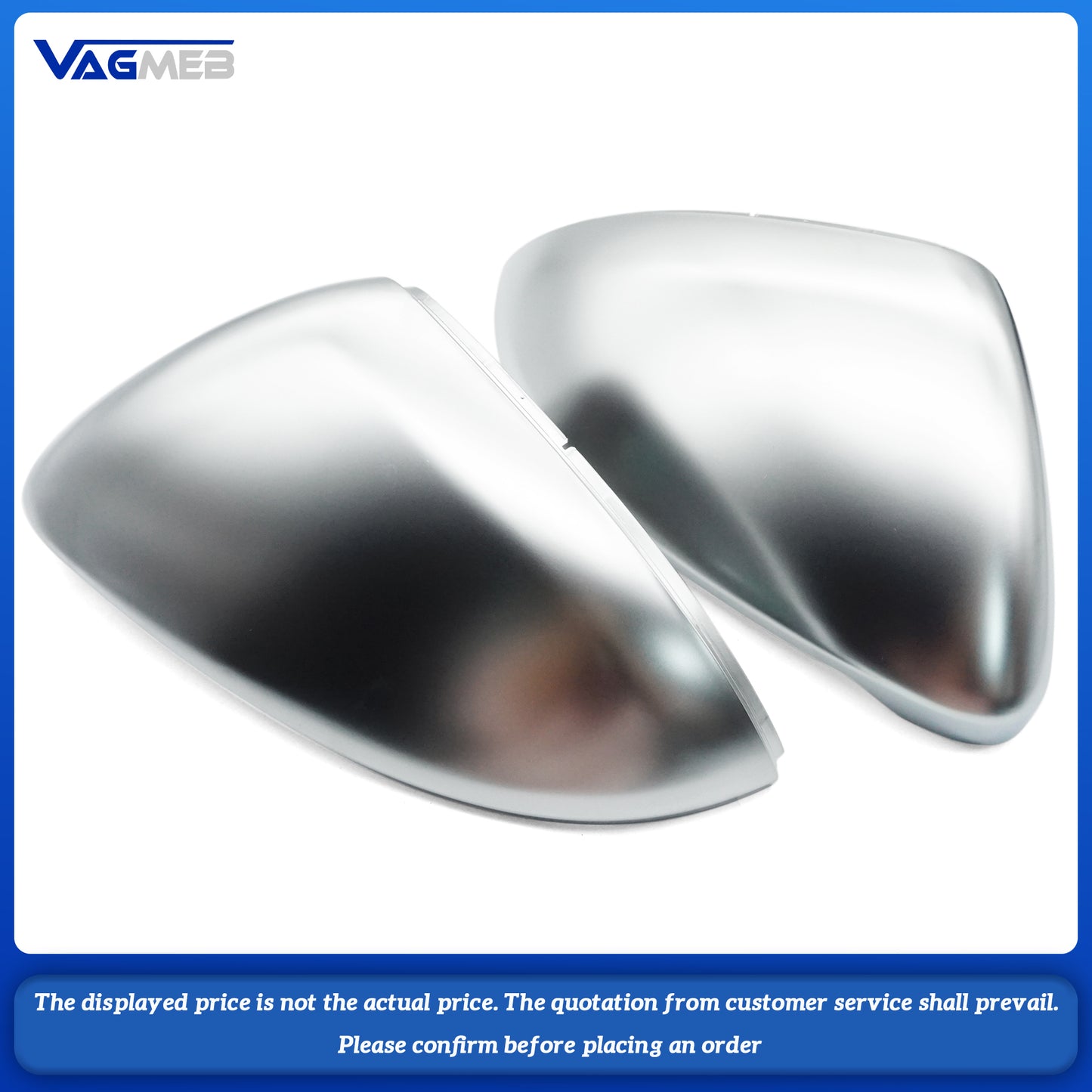 Car Mirror Cover For VW Golf MK7 Matte Chrome Silver Rearview Mirror Cover Protection Cap Car Styling