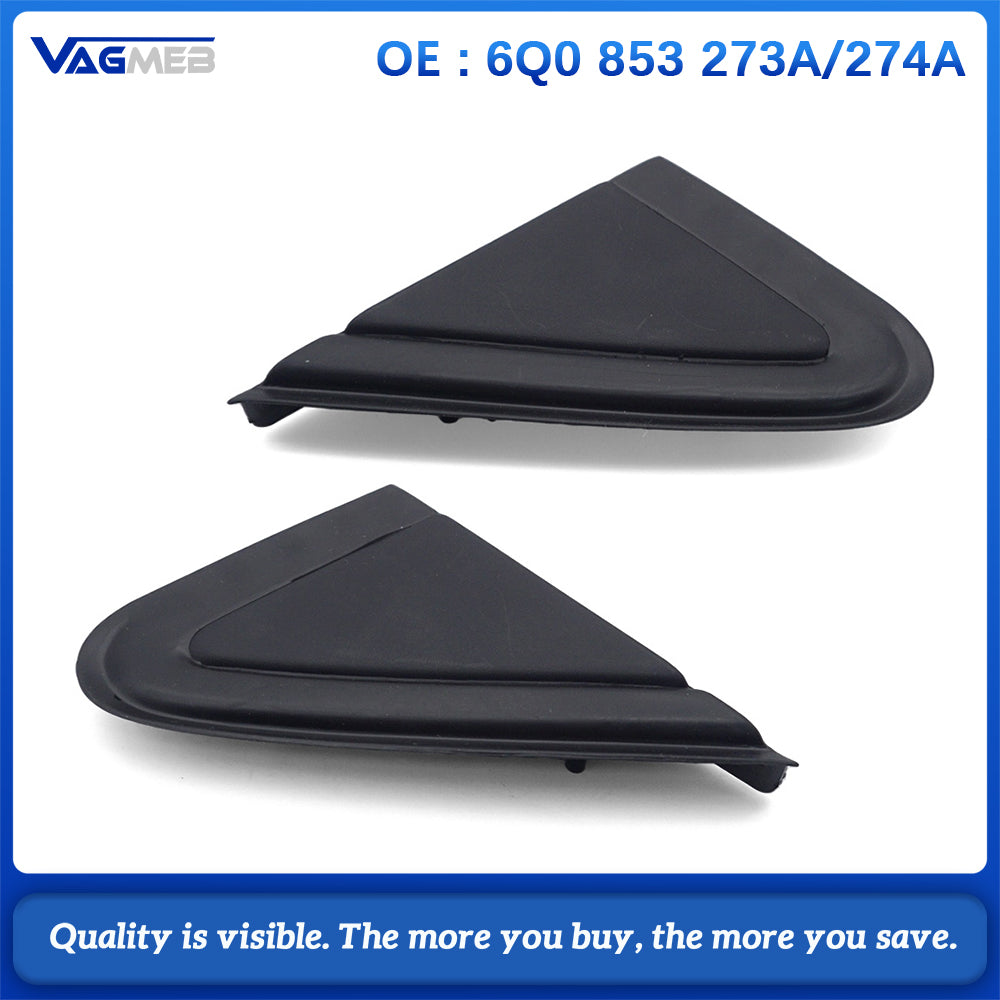 1pc/1Pair Rearview Mirror Cover Exterior Wing Triangle Rear View Mirror Trim 6Q0853273A 6Q0853274A For VW Polo 4 9N3 2006-2010