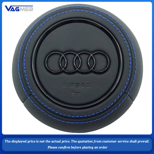 Steering wheel airbag cover multifunction steering wheel For Audi TT Leather blue thread