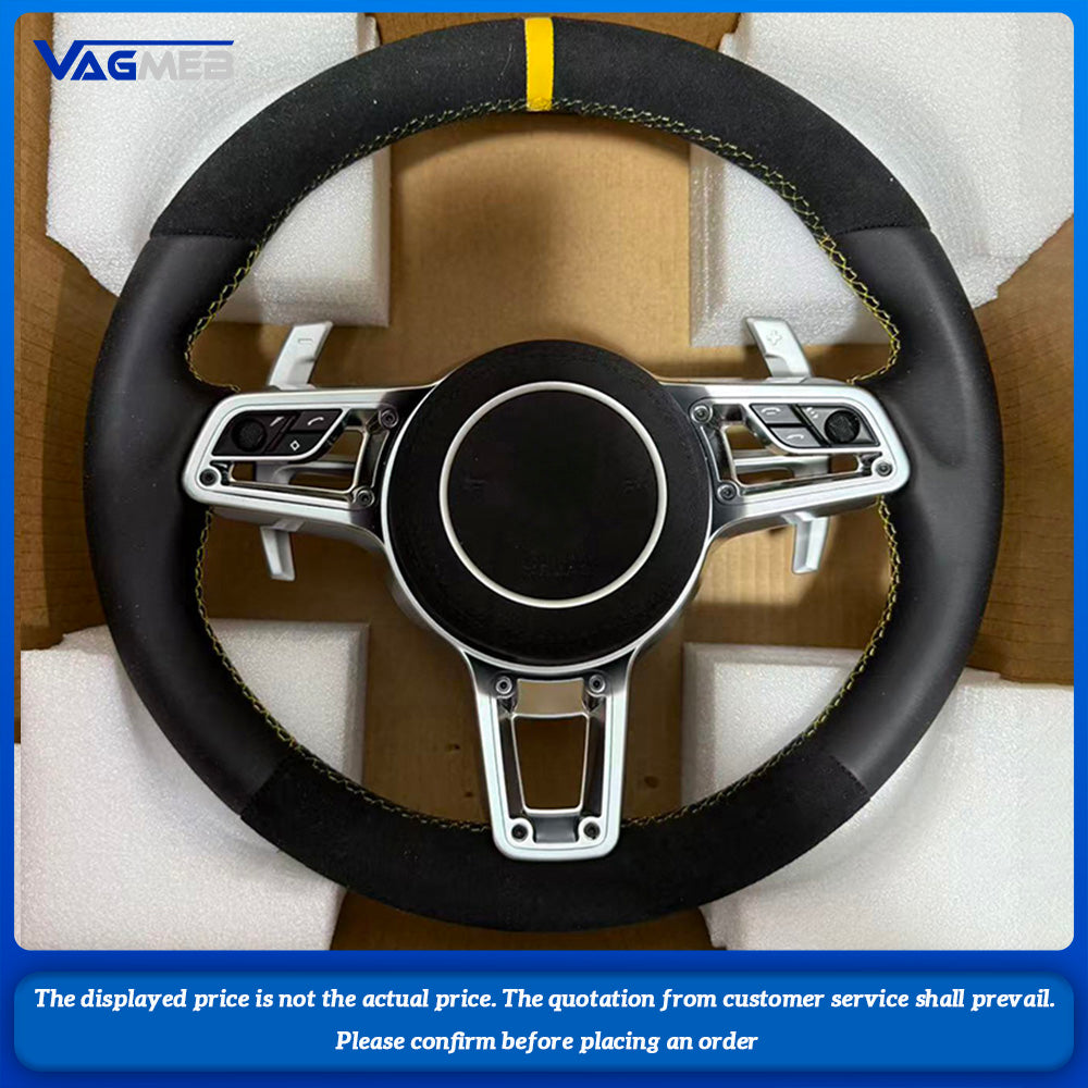 Leather Steering Wheel Custom Upgrade for PorschePanameraCayenneTaycanMacan 911 & Models