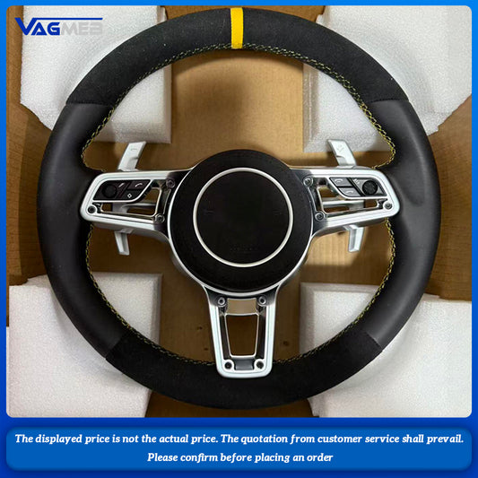 Leather Steering Wheel Custom Upgrade for PorschePanameraCayenneTaycanMacan 911 & Models