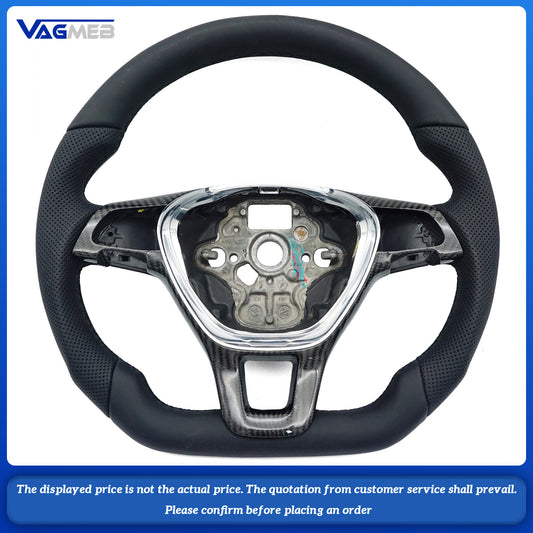 Multi Functional Semi Perforated Leather Carbon Fiber flat bottomed customized steering wheel,For VW GOLF MK7