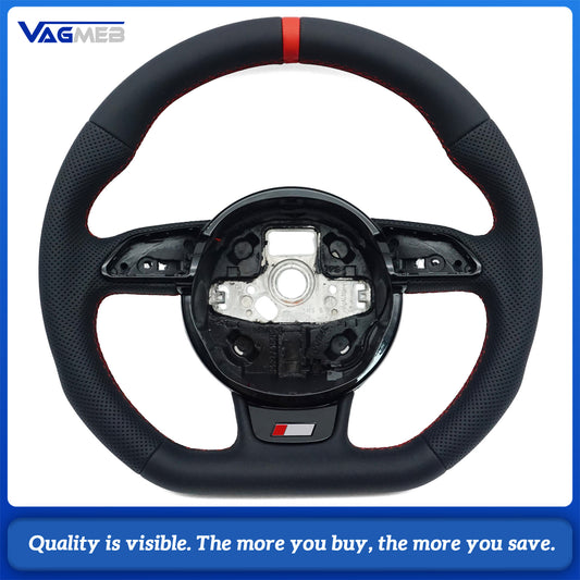 Leather material sports style steering wheel For Audi A4 B8 steering wheel accessories, car accessories