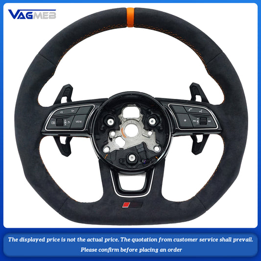 For Audi A3 A4 A5 S3 S4 S5 B9 Orange line with an orange arrow pointing forward Steering Wheel With Key Button Frame Assembly