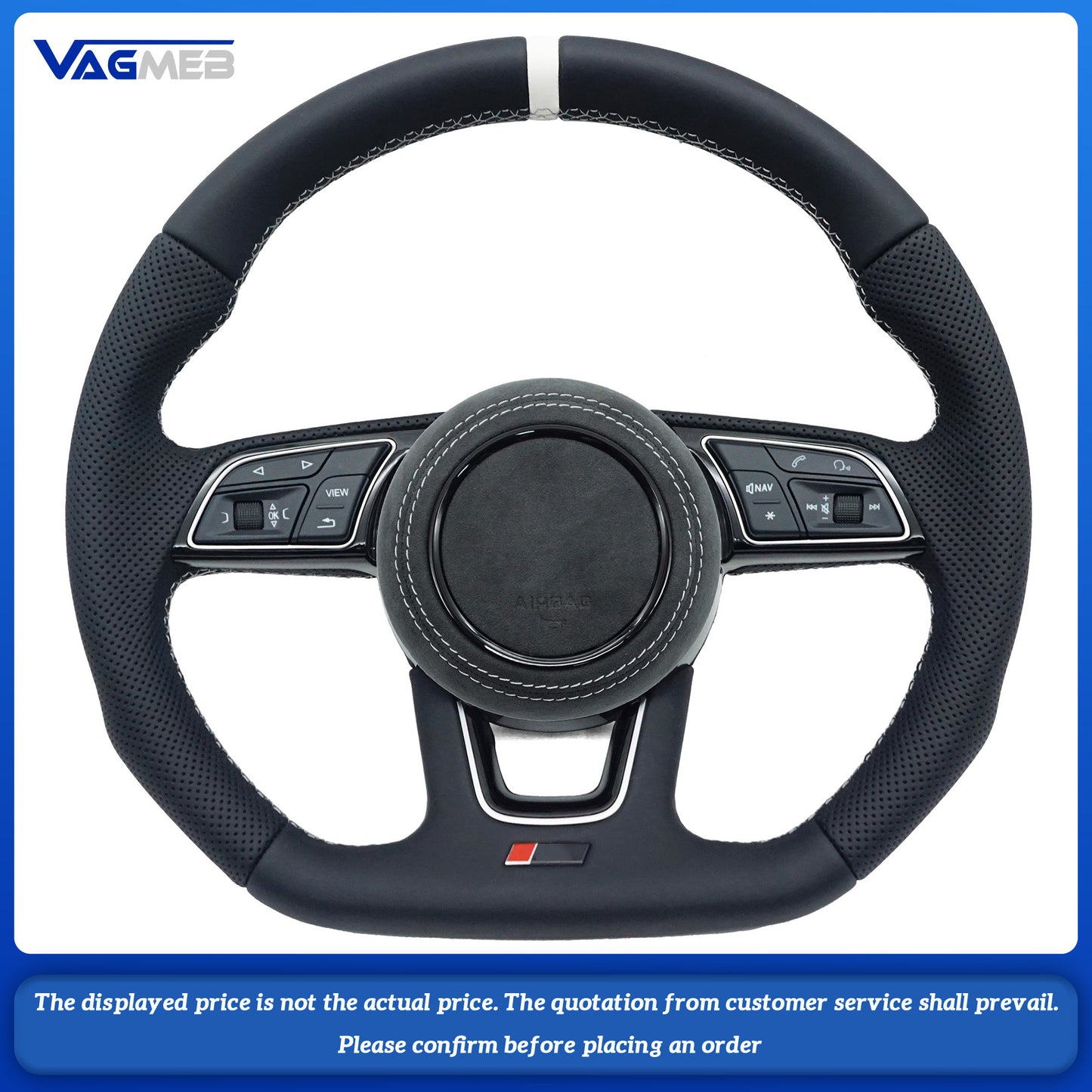 For Audi RS Logo A4B9 Steering Wheel Flat Bottom Steering Wheel Campaign Assembly Accessories