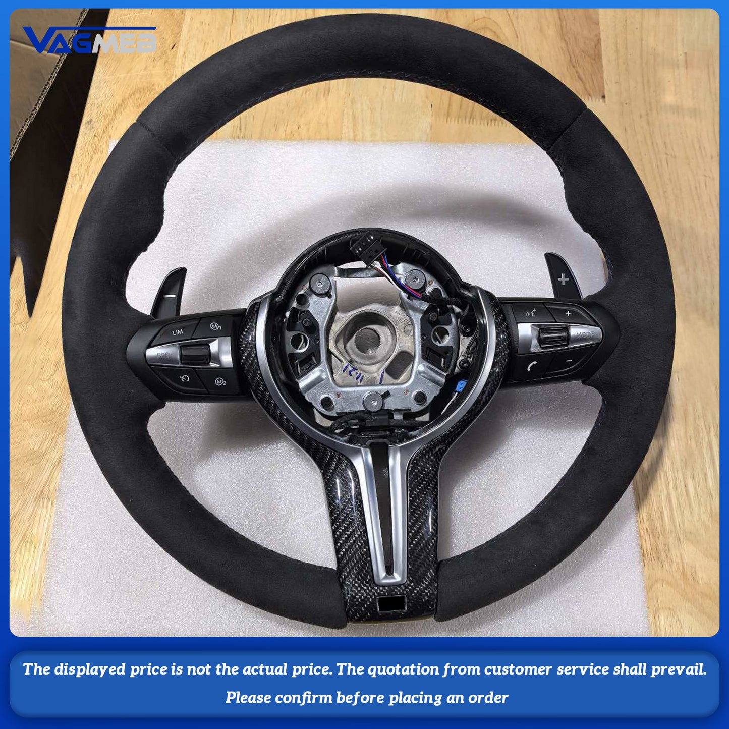 Alcantara leather multifunction steering wheel for BMW F30 F32 F10 F20 F07 F01 F90 E90 M3 M5 M logo sport steering wheel