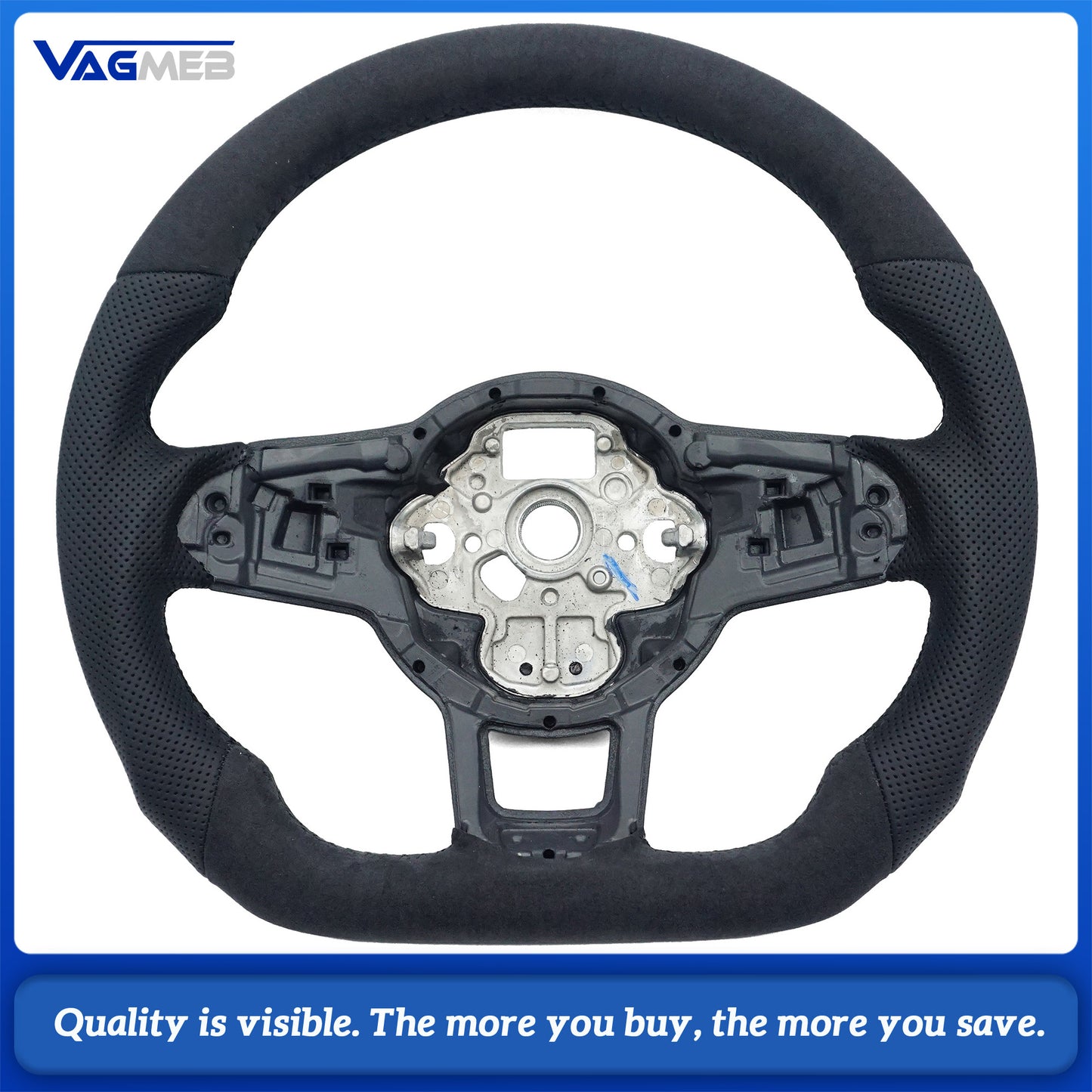 Alcantara leather steering wheel suitable for VW Golf MK7 7.5 GTI GTD GTE R Polo GTI Tiguan MK2 Passat B8 Sport steering wheel