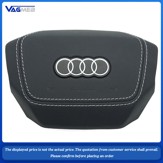 Steering wheel airbag cover multifunction steering wheel For Audi Q4 E-TRON Dermal white thread