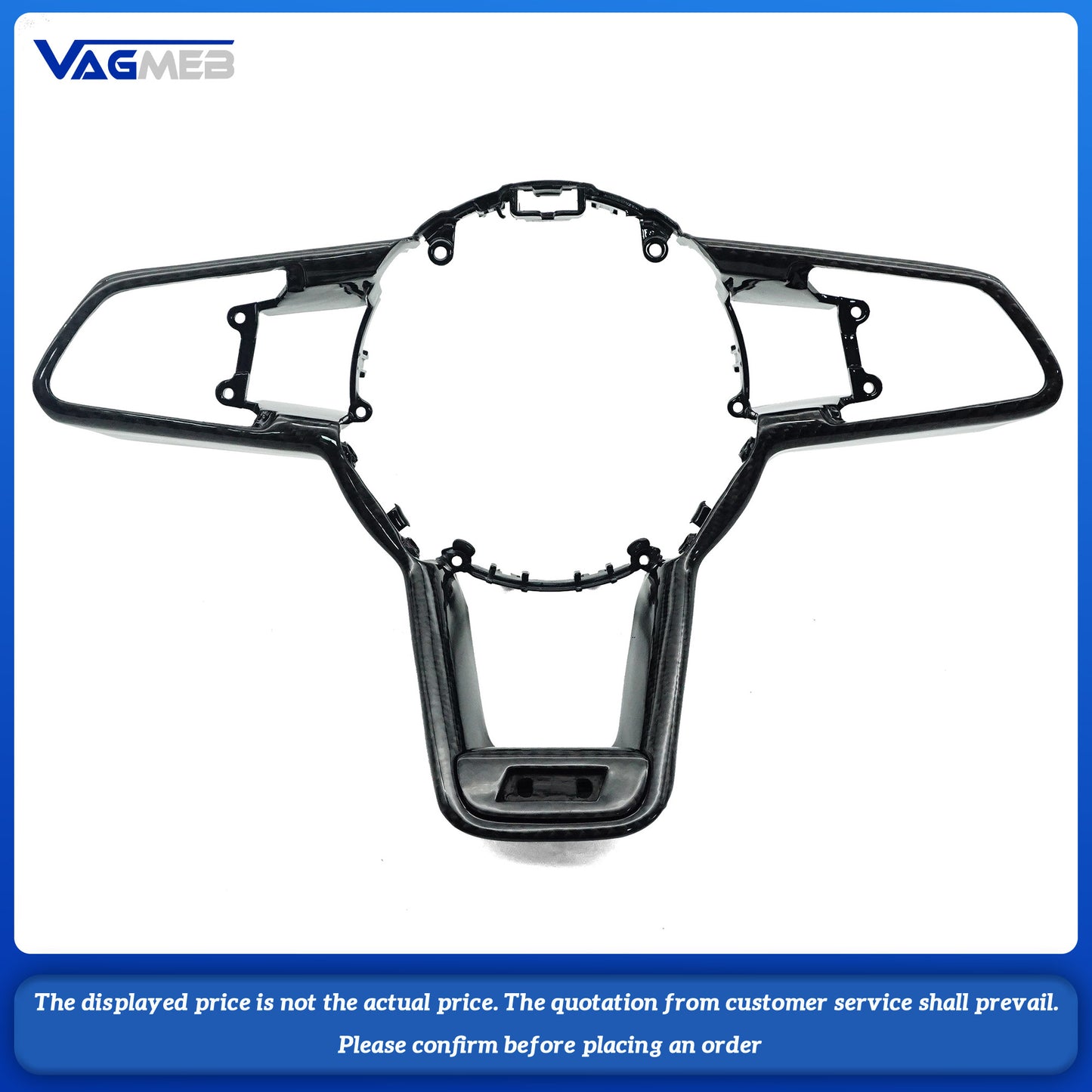 For Audi R8 TT Series Decorative Frame Steering Wheel Interior Car Accessories Upgrade carbon fiber