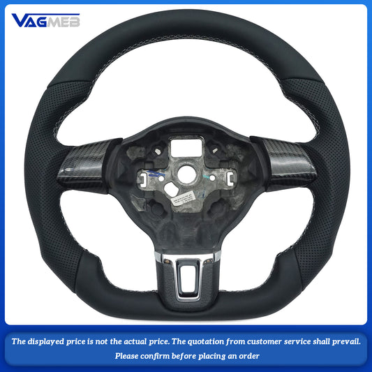 For VW Golf 6 GTI Golf MK6 GTI Custom carbon fiber leather semi-perforated leather steering wheel Customized styles