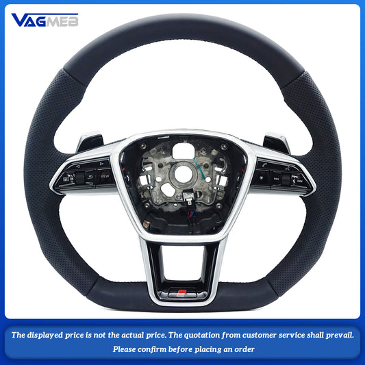 For Audi A6 C8 Full Alcantara Leather Multifunction Steering Wheel With Key Button Assembly