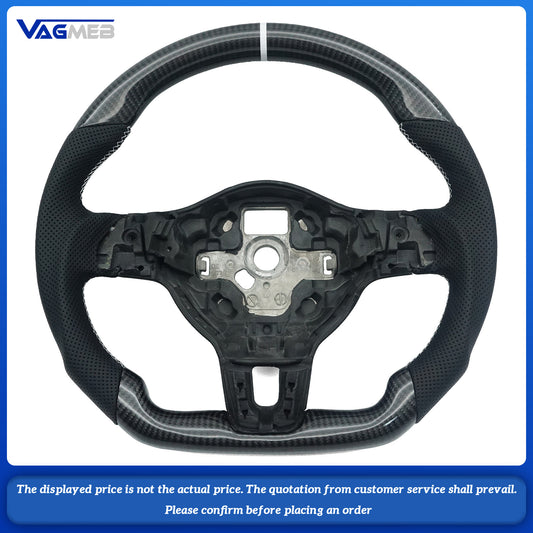 For VW Golf MK6 GTI Custom leather alcantara carbonfiber forged carbon steeringwheel without button and paddle