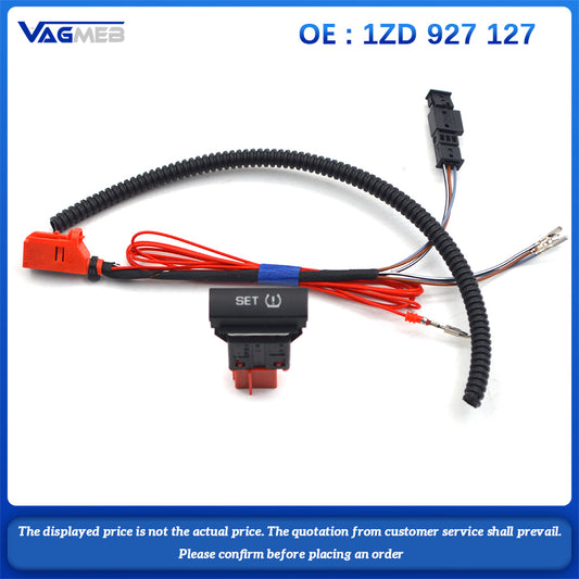 SWIEES NEW TPMS Tire Pressure Warning Switch BUTTON with Harness Set For Octavia 1ZD 927 127