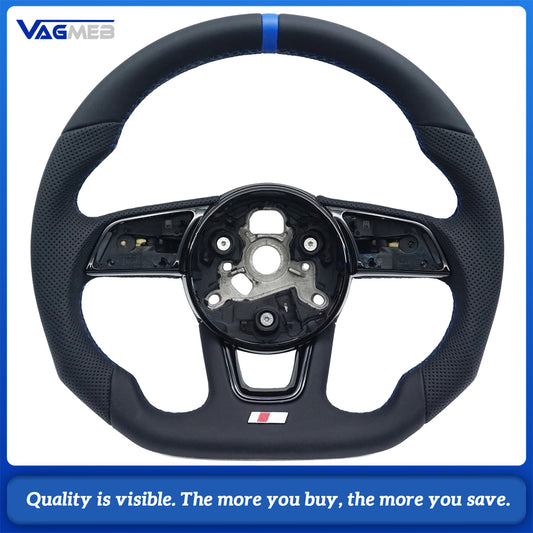 Sports style car steering wheel suitable for A4 S4 B9 A3 S3 8V RS4 RS5 A5 S5 2017-2024 leather steering wheel car accessories