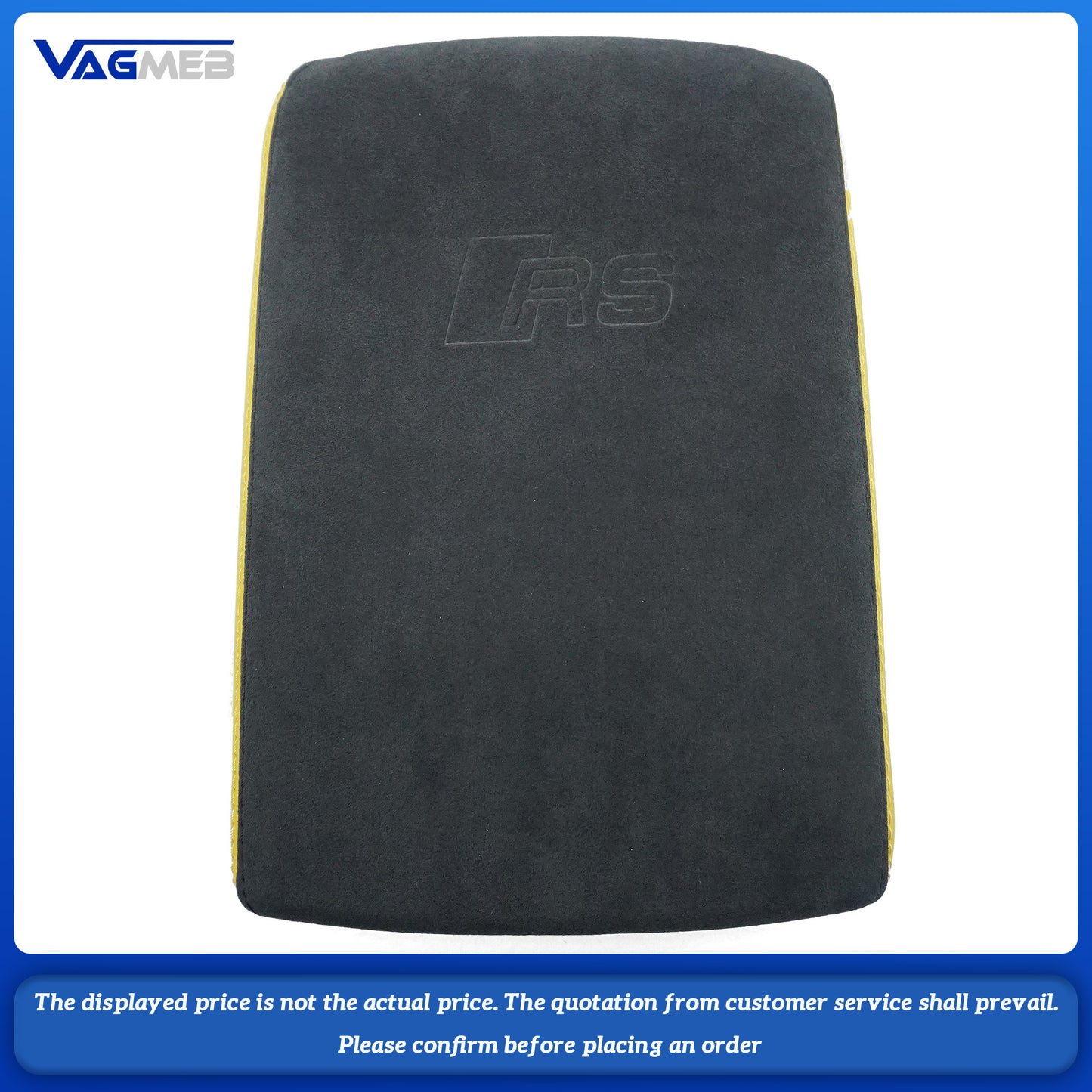 Car Armrest Box Leather Protective Cover For Audi A4 B9 Central Control Armrest Decoration Auto Accessories RS LOGO