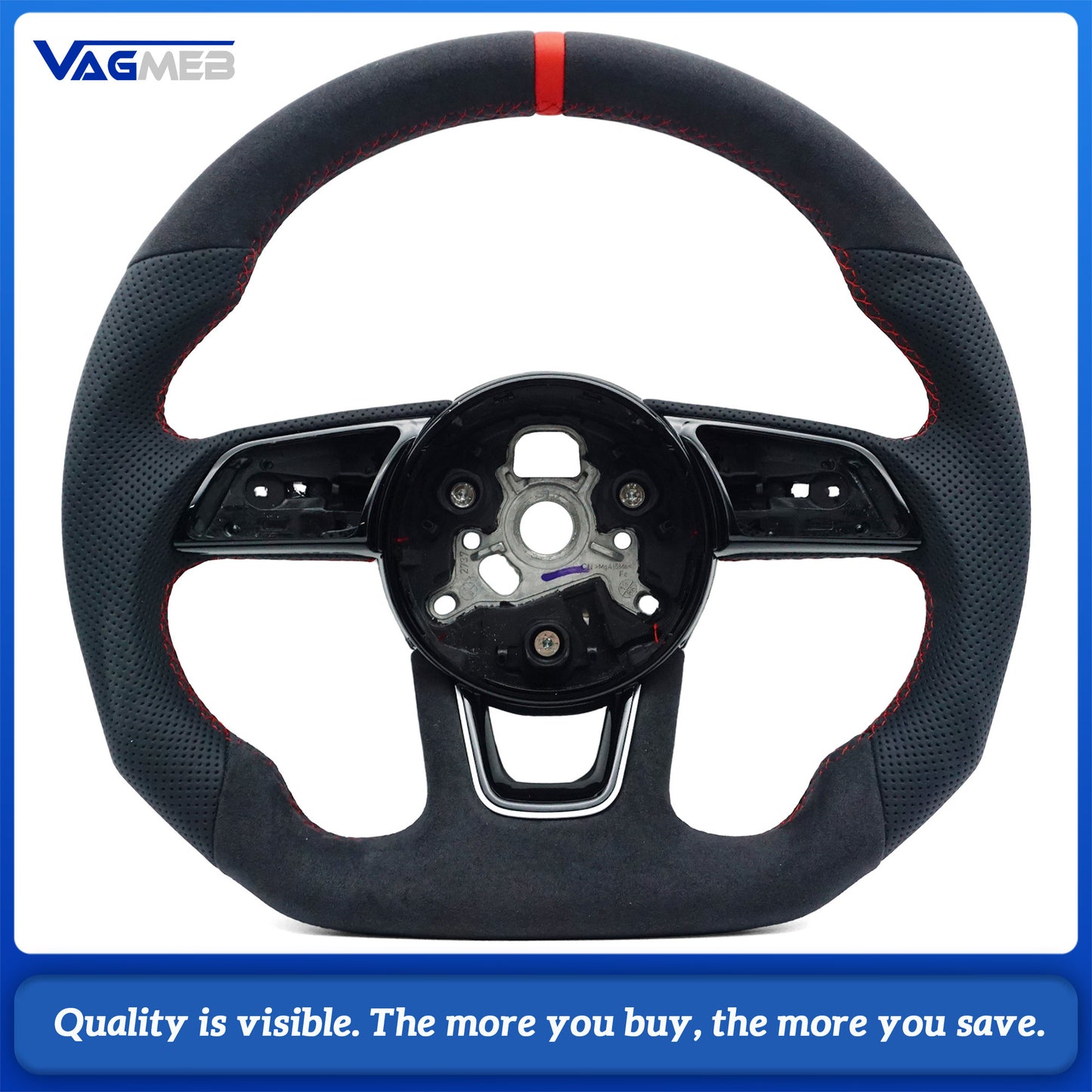 Sports style car steering wheel suitable for A4 S4 B9 A3 S3 8V RS4 RS5 A5 S5 leather steering wheel car accessories