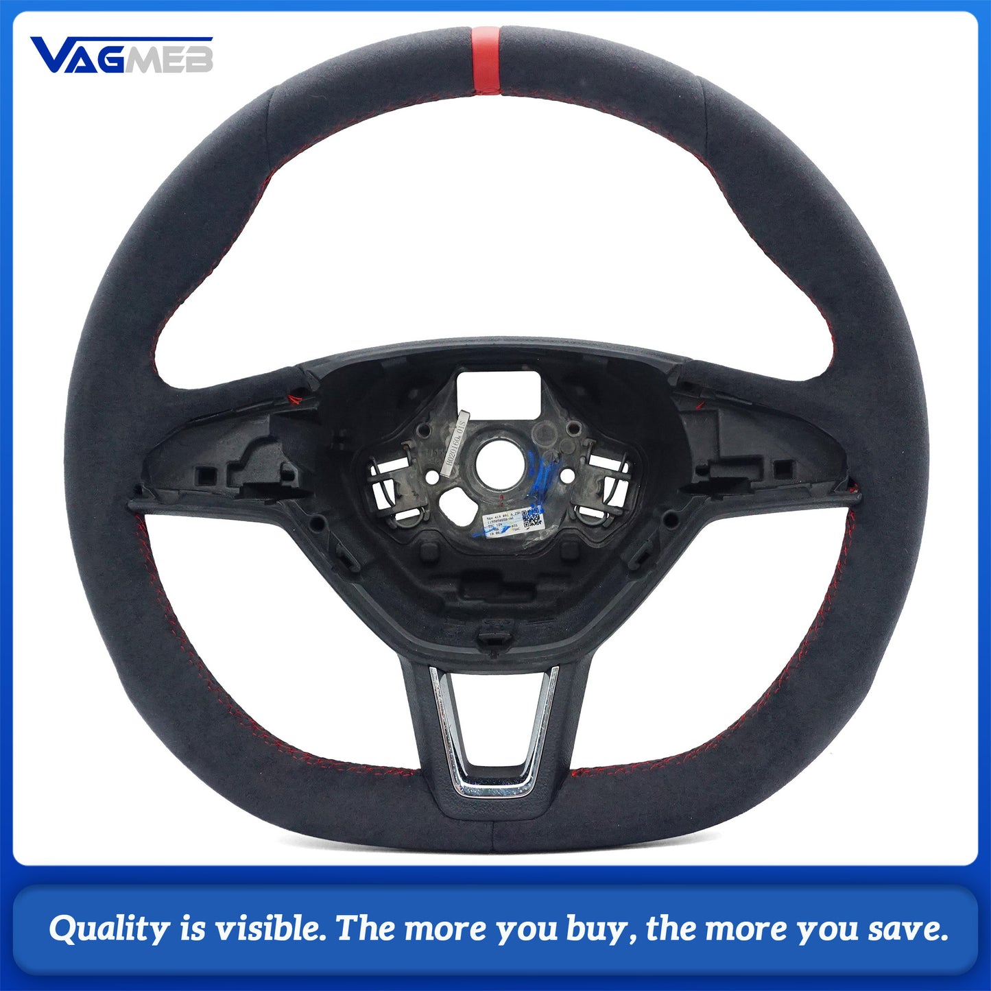 For SKODA Superb multifunctional semi perforated flat bottomed sports steering wheel