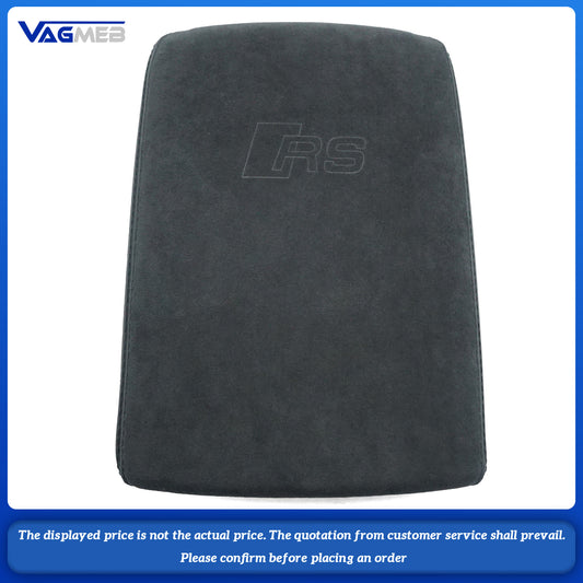 Car Armrest Box Leather Protective Cover For Audi A4 B9 Central Control Armrest Decoration Auto Accessories RS LOGO