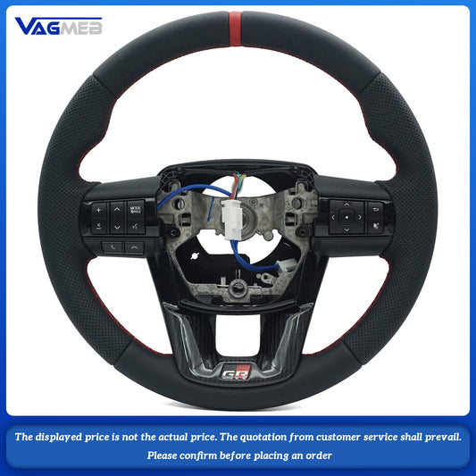 Perforated leather sports steering wheel suitable For Toyota Hilux Revo Fortuner GR steering wheel
