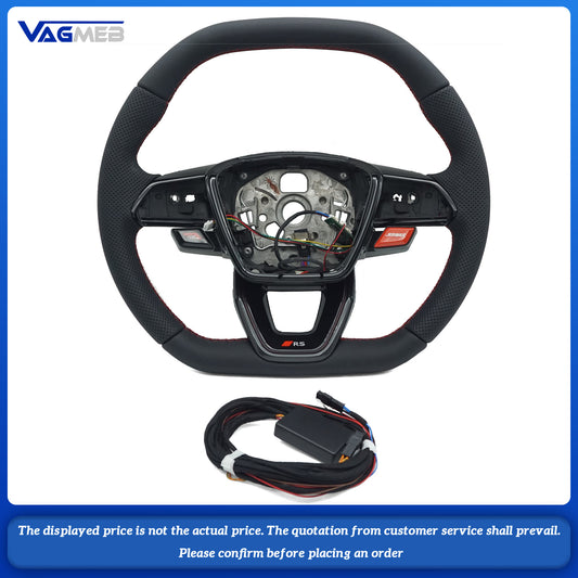 The new carbon fiber sports steering wheel for Audi A6 C8 A7 comes with a driving mode and a one touch start button switch