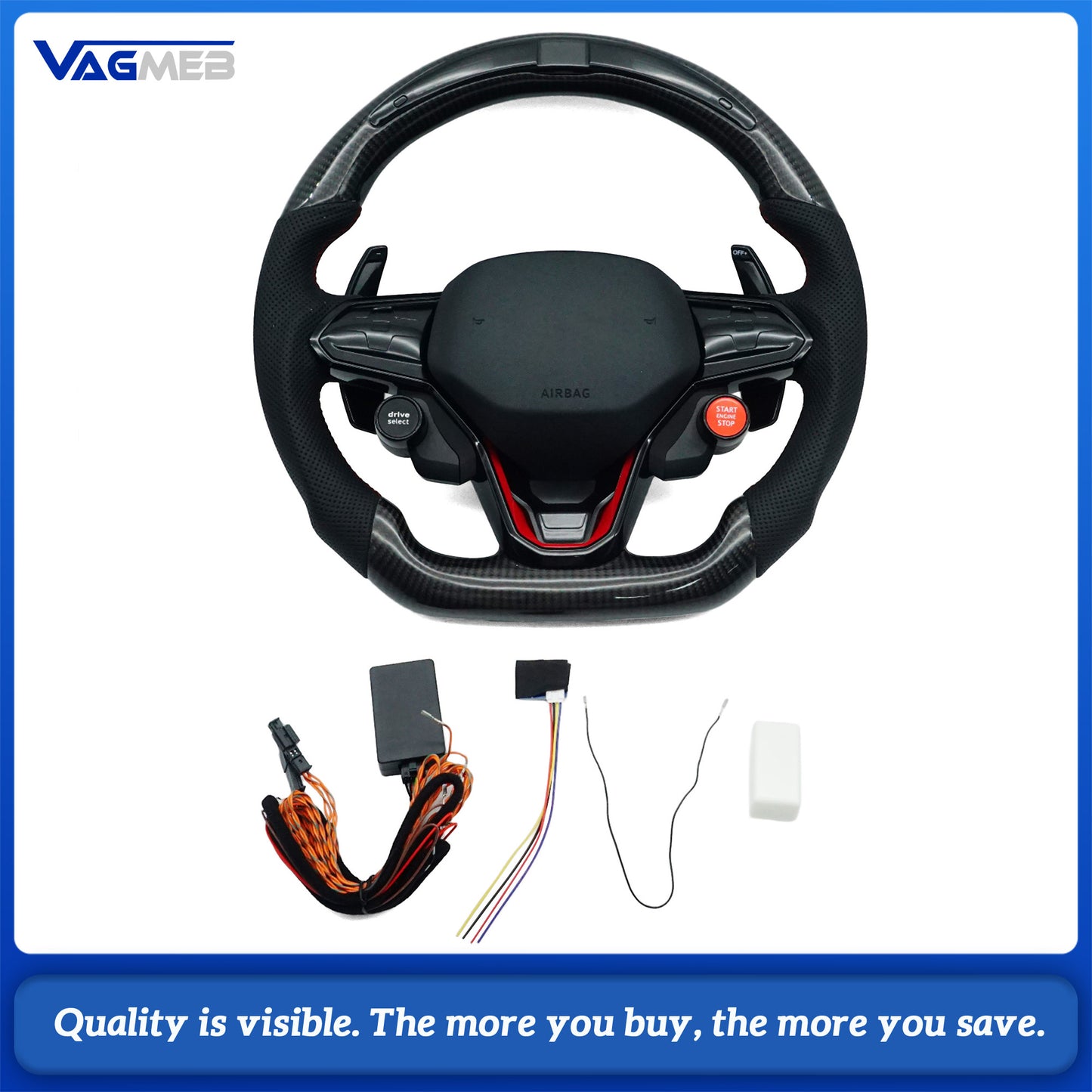 Upgrade LED Steering Wheel Touch LCD Multi-Function Steering Wheel Assembly For VW Caddy