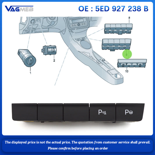 For VW Tiguan T-Corss Atlas Polo Jetta Skoda Octavia PLA parking radar button switch 5ED 927 238B