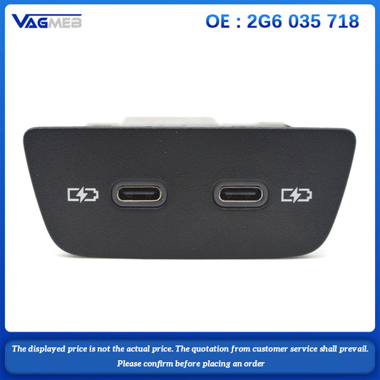 USB Charging Port Double USB Charging Port TYPE-C Socket For Golf Mk8 ID3 T-Cross T ROC ID3
