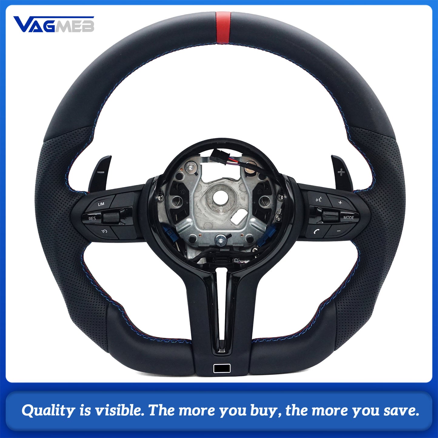 Half Perforated Leather For BMW M3 M5 F10 F11 F12 F13 F20 F21 F22 F25 F30 F31 F32 F33 F34 F36 M Logo Steering Wheel Assembly