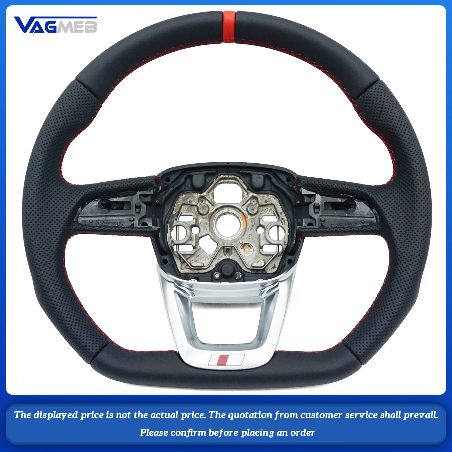 For Audi S RS S LINE Logo Q3 Q5 Q7 RSQ3 RSQ5 RSQ7 SQ5 SQ3 SQ7 custom all alcantara Steering wheel bottom Multi-color lines