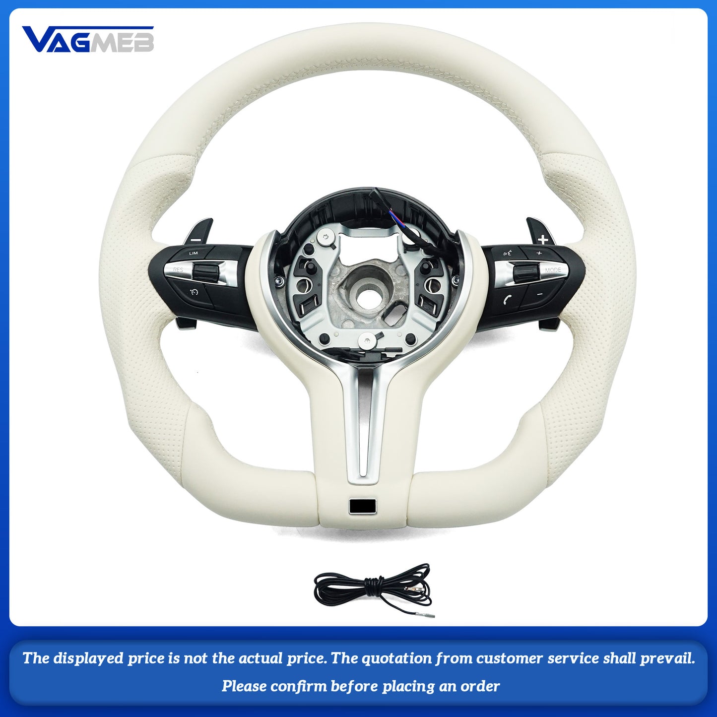 Beige Sports Steering Wheel Fit For BMW F30 F32 F10 F20 F22 F07 F01 E46 E90 M3 M4 M5 M7 3 Series 5 Series Car Accessories