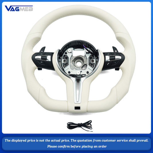 Beige Sports Steering Wheel Fit For BMW F30 F32 F10 F20 F22 F07 F01 E46 E90 M3 M4 M5 M7 3 Series 5 Series Car Accessories
