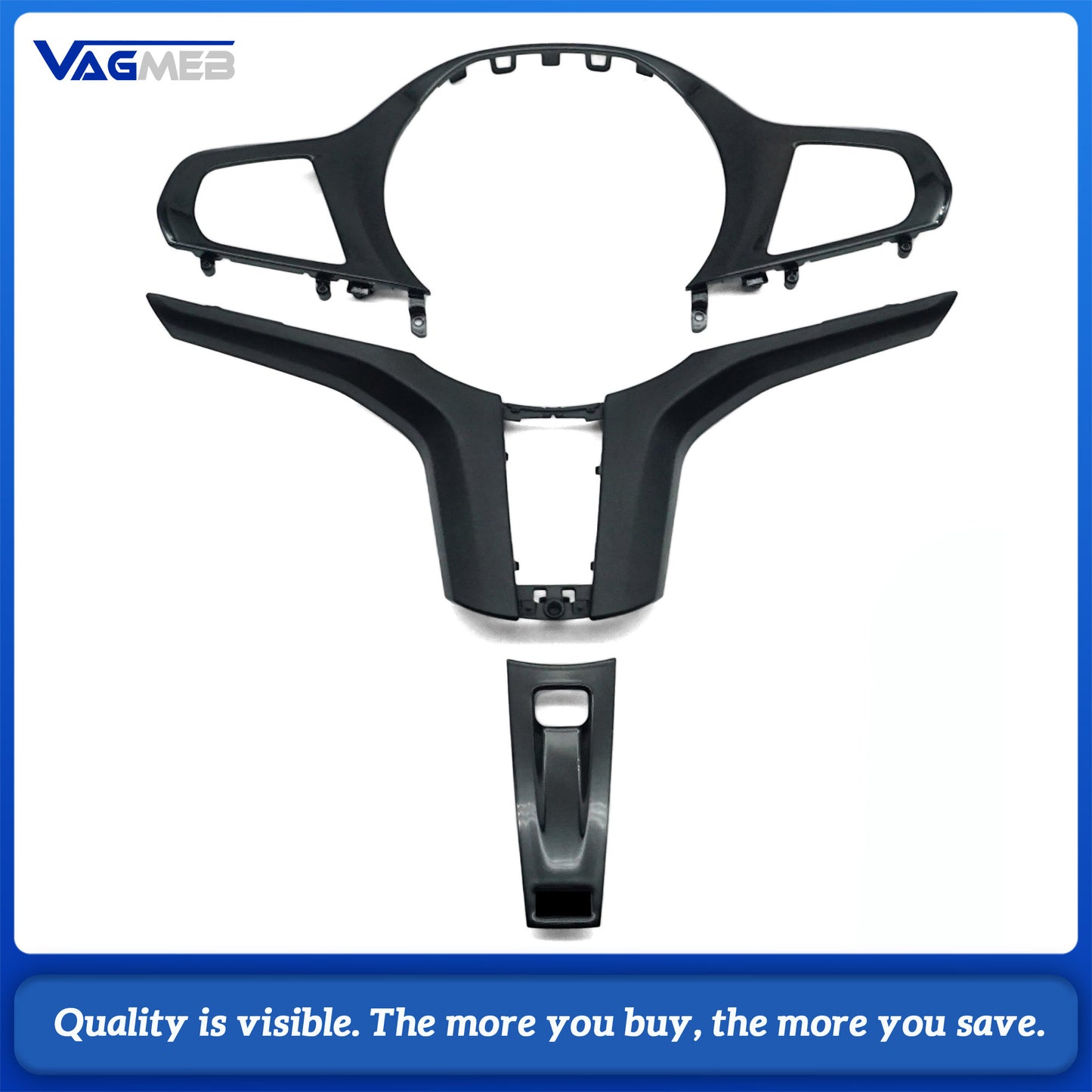 Piano Black Steering Wheel Button Trim Cover With Heating Hole For BMW G