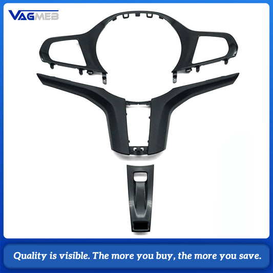 Piano Black Steering Wheel Button Trim Cover With Heating Hole For BMW G