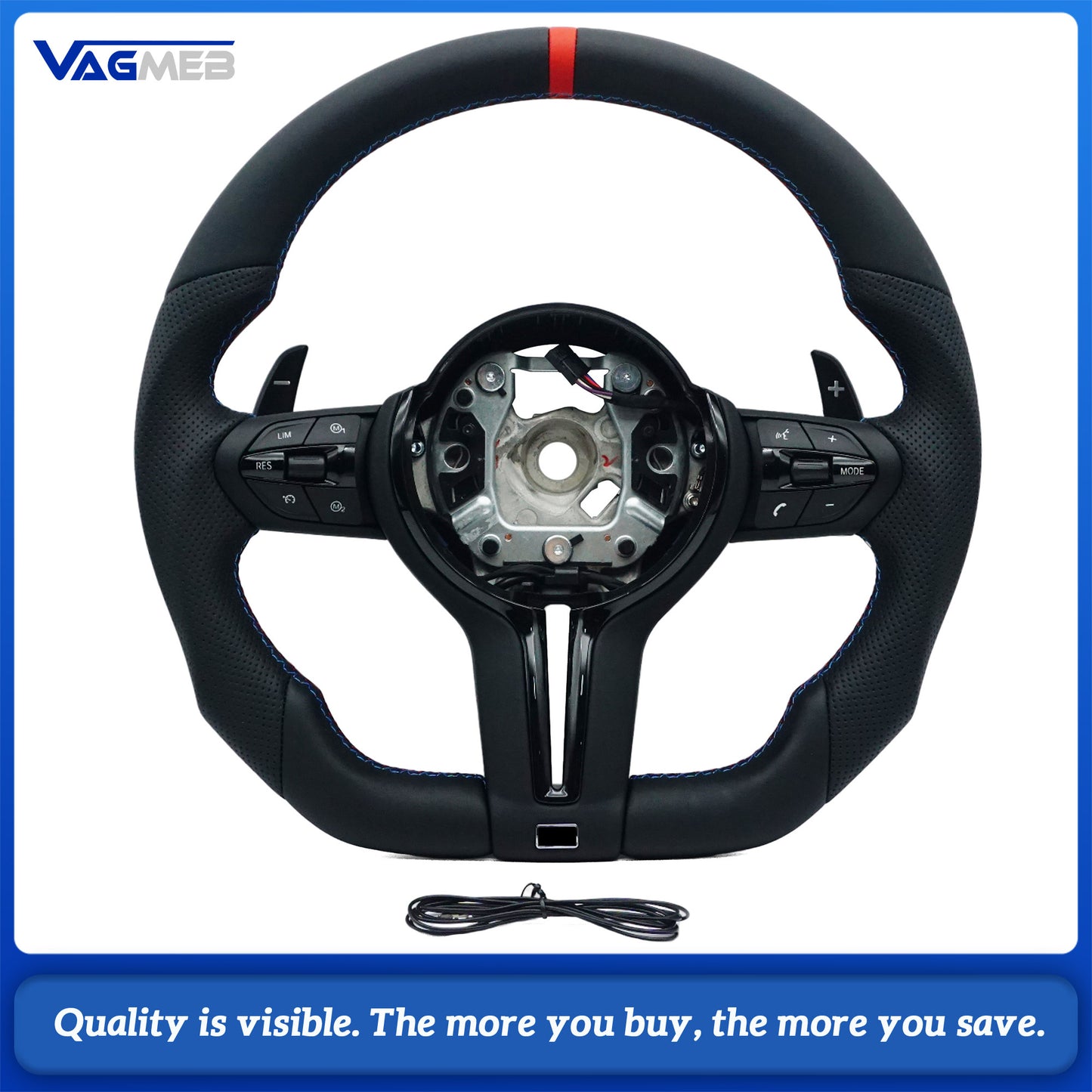 M Sport Steering Wheel for BMW Flat Bottom F01 F06 F10 F11 F12 F20 F21 F22 F25 F26 F30 F31 F32 F33 F34 F36 M3 F80 M4 F82 M5 F90