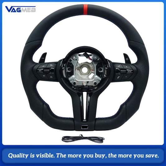 M Sport Steering Wheel for BMW Flat Bottom F01 F06 F10 F11 F12 F20 F21 F22 F25 F26 F30 F31 F32 F33 F34 F36 M3 F80 M4 F82 M5 F90